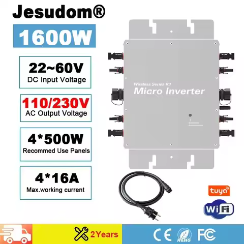 800W 1600W Wireless Micro Inverter WVC Solar Grid Tie Converter DC22-60V to 120V230V Auto Switch