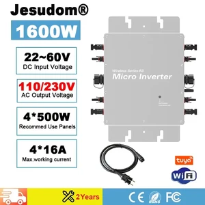 1600W Wireless inverter WVC Solar Grid Tie convert DC22-60V to 120V230V Automatic Switch 8 Main Micro Inverter Sales - №6