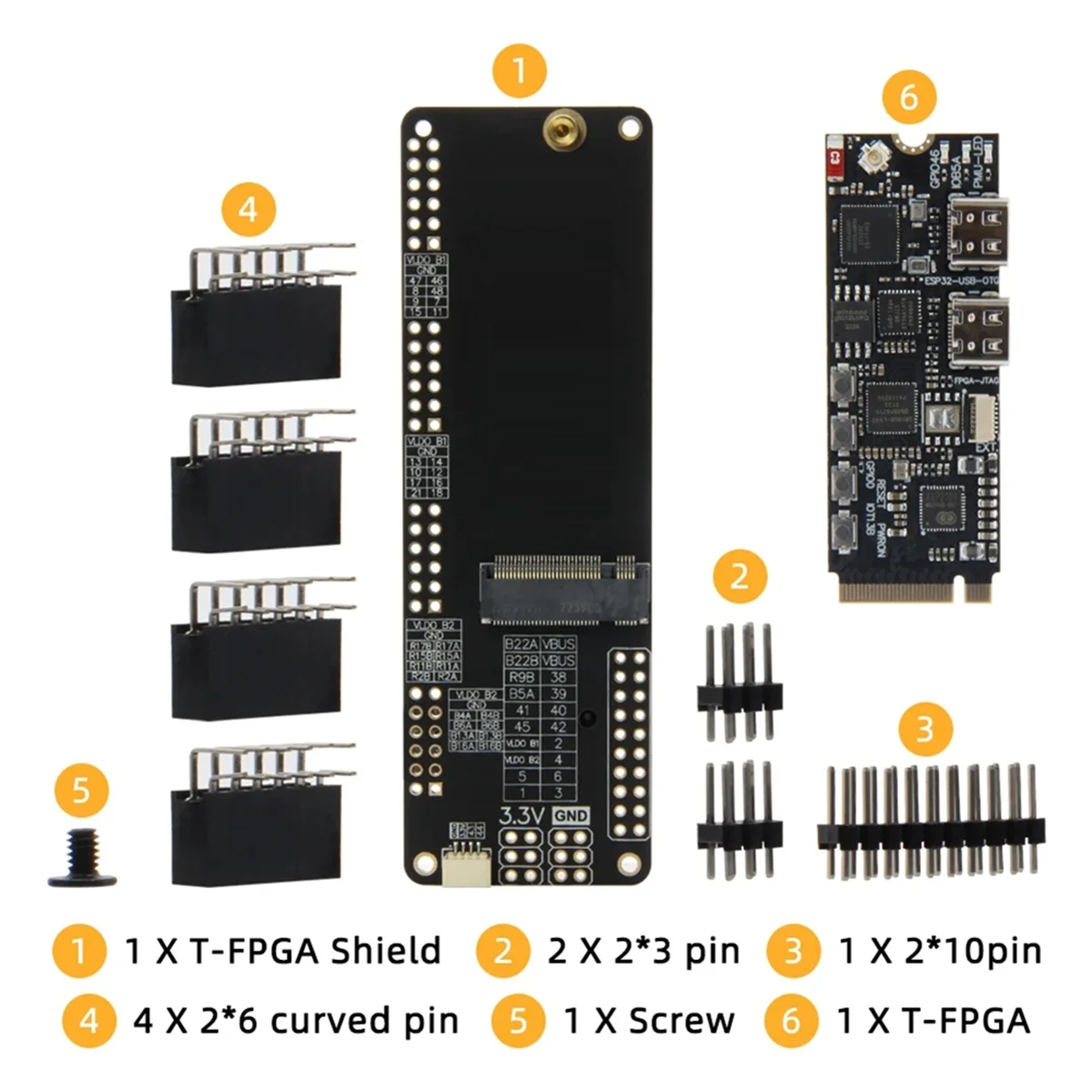 لوحة تطوير Yours T-FPGA ESP32-S3 فتحة M.2 FPGA GW1NSR-LV4CQN48PC6/I5 وحدات تحكم دقيقة منخفضة الطاقة WiFi Bluetooth5