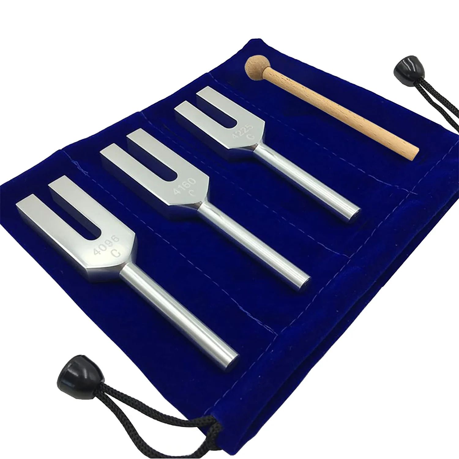 Unique! Tuning Forks Set 4096 Hz 4160 Hz 4225 Hz Tuning Forks Set Tuning Fork with Wooden Hammers and Cloth Bag Style 1