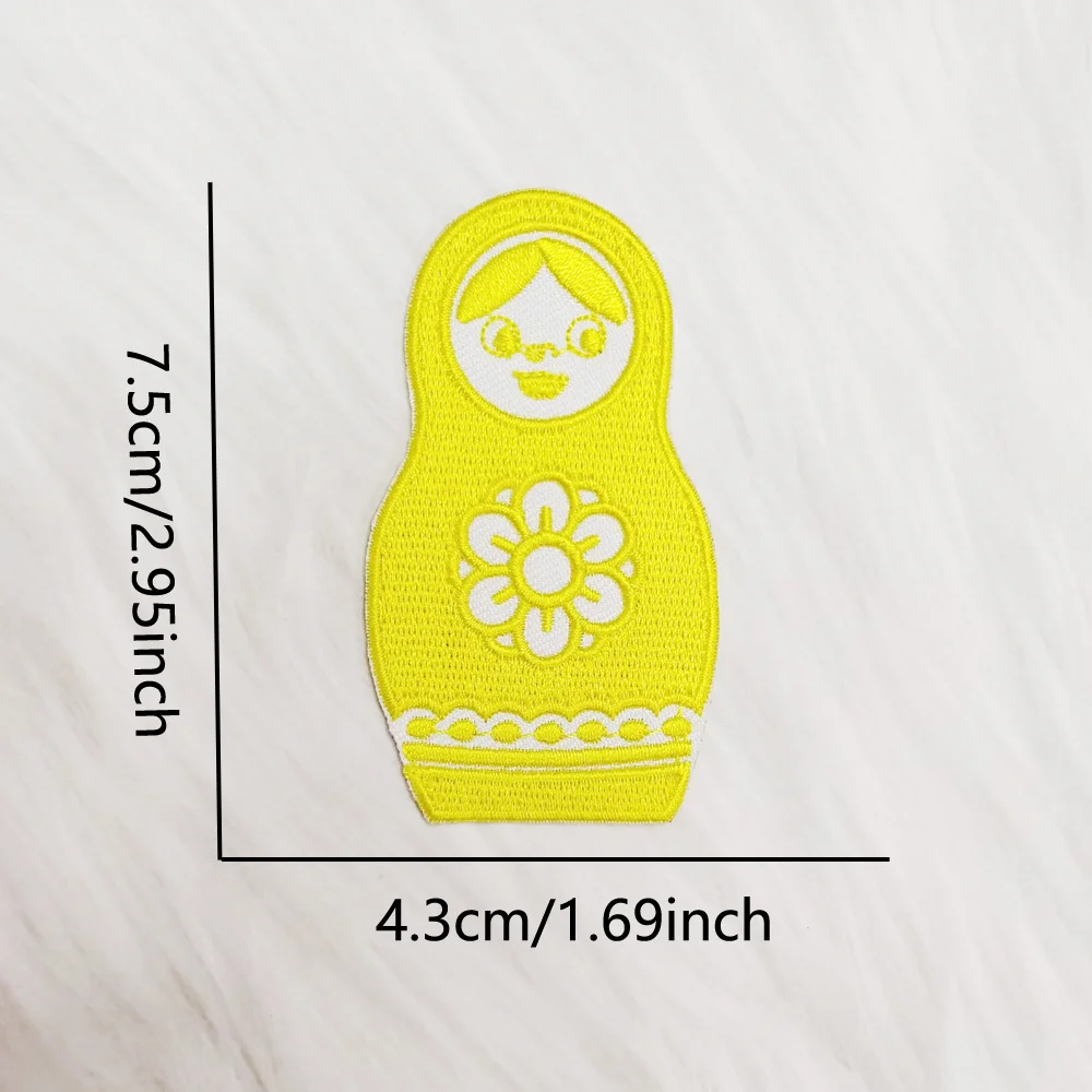 30pcs/Lot Cute Embroidery Patch Matryoshka Russian Doll Girl Clothing Decoration Accessories Craft Diy Applique