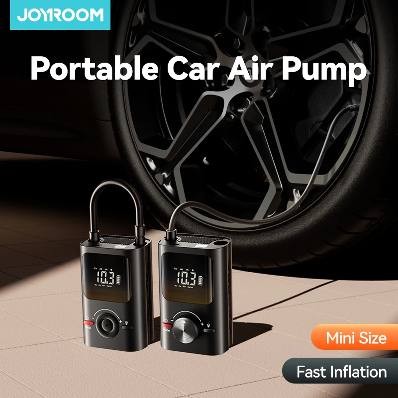 Joyroom Portable Car Air Pump Wireless Electric Car Tire Inflator Pump 80W Single Cylinder For Car Motorcycle Bicycle Tyre Balls