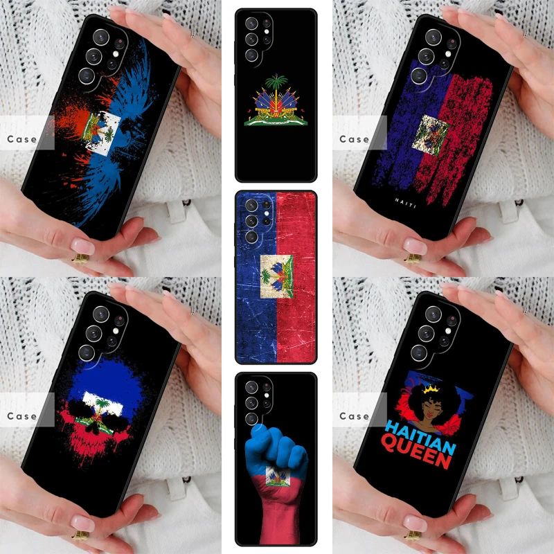 Haiti Haitian Flag TPU Phone Case for Samsung Galaxy S26 S25 S24 S23 S22 S21 S20 Note10 Plus FE Ultra Cover