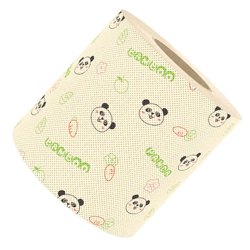 

Panda Print Toilet Paper Bamboo Pulp Soft Textured Natural Patterned Bathroom Kitchen Rolls Long Lasting Vivid Designs Versatile