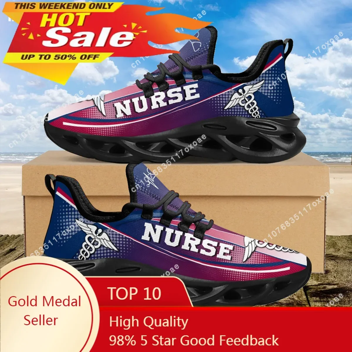 

Women Lightweight Paramedic Flats Casual Lace up Platform Shoes EMT EMS Pattern Soft Mesh Sneakers fot Ladies 2023