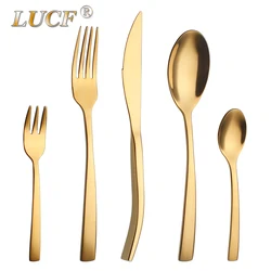 Recommended Top Class Elegant Cutlery 5 In 1 Set Stainless Steel Mirror Polish Delicate Utensils Silverware Dinnerware For Home