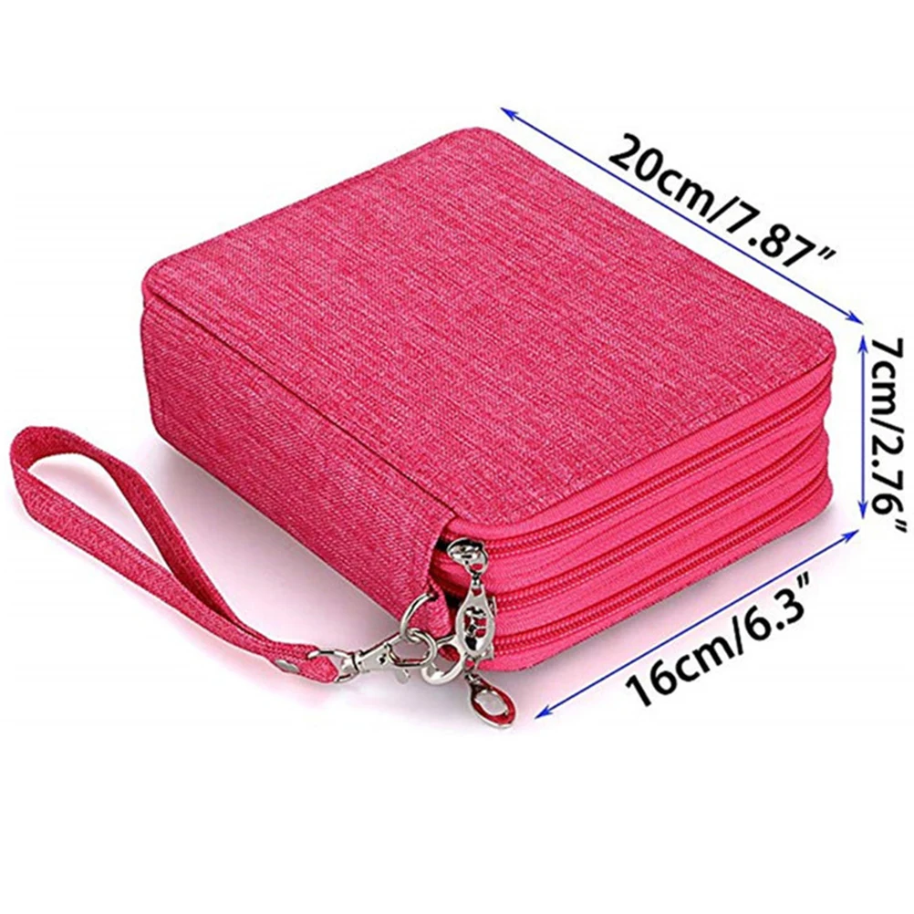 

1pc 78-holes Painting Pen Bag Student Stationery Bag Pencil Storage Bag for Pencil Pen Organize(Rose Red)