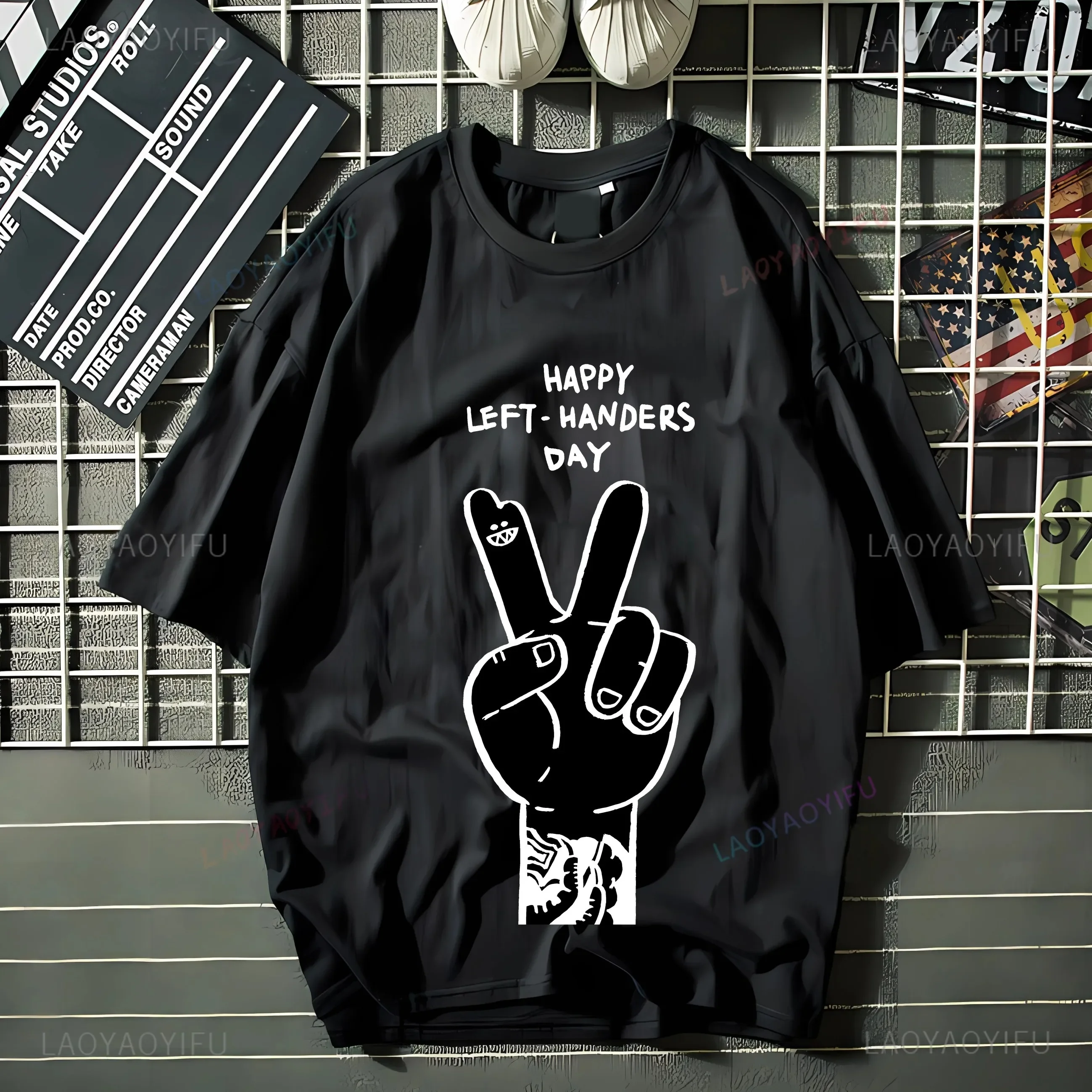 Футболка с круглым вырезом и принтом для мужчин и женщин