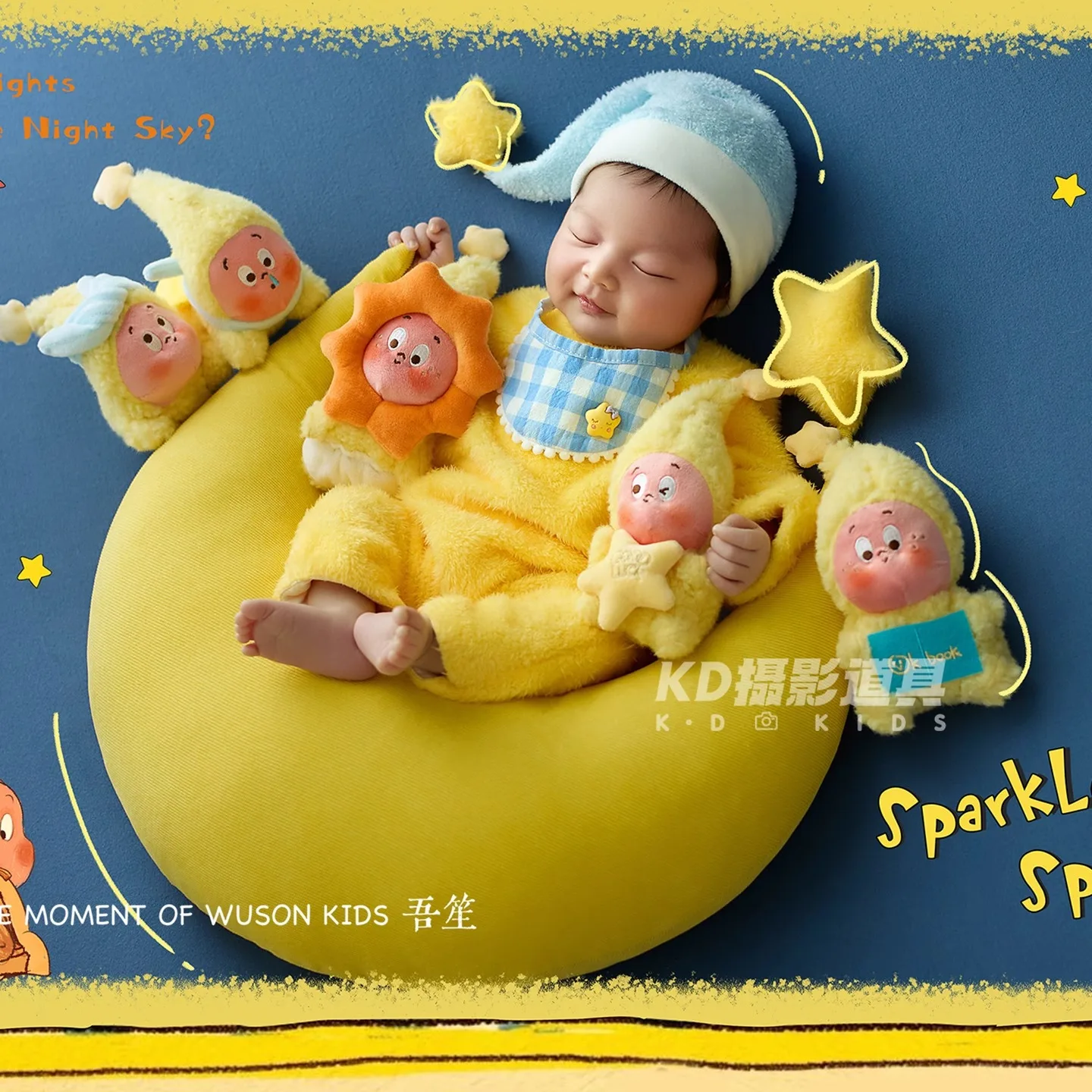 

Костюмы для фотосъемки новорожденных, куклы со звездами, фотостудия, луна и послеродовая фотография, тема 신 Alma아