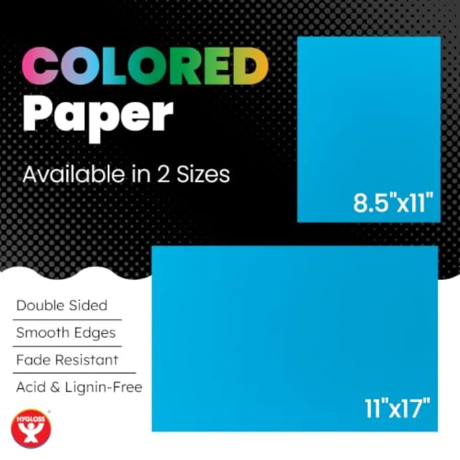 Assorted Bright Colored Paper - 24 lb, 89 GSM, Acid-Free, Fade-Resistant, 8.5x11-Inch Letter Size Color Copy Paper, 240 Sheets,
