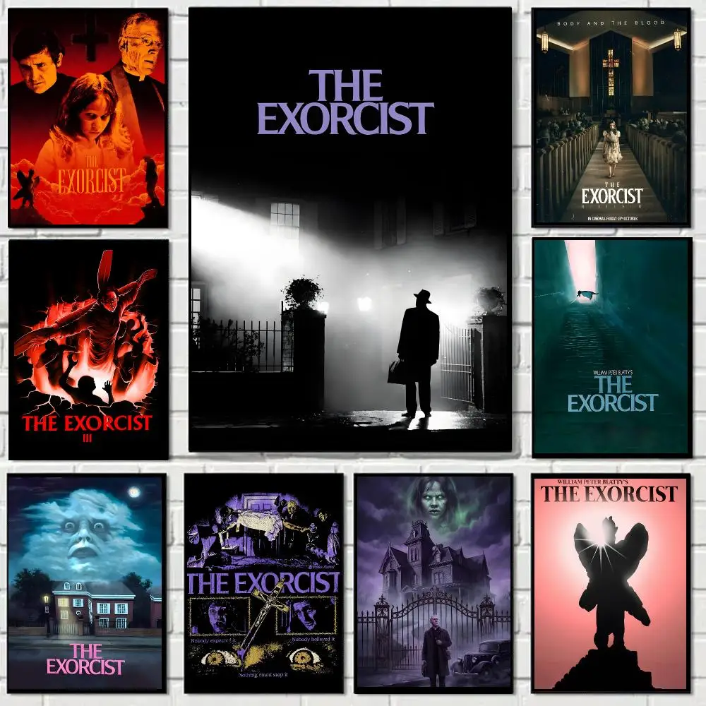 Horror Film T-The Exorcist Poster Self-adhesive Living Room Bedroom Party Bar Decor Moisture-proof Fade-resistant