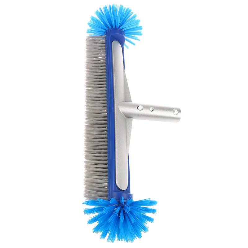 Semi-spherical Bristles Pool Tile Scrubber Brush Aluminum Handle Swimming Pool Brush Head With Corner Cleaning Brush