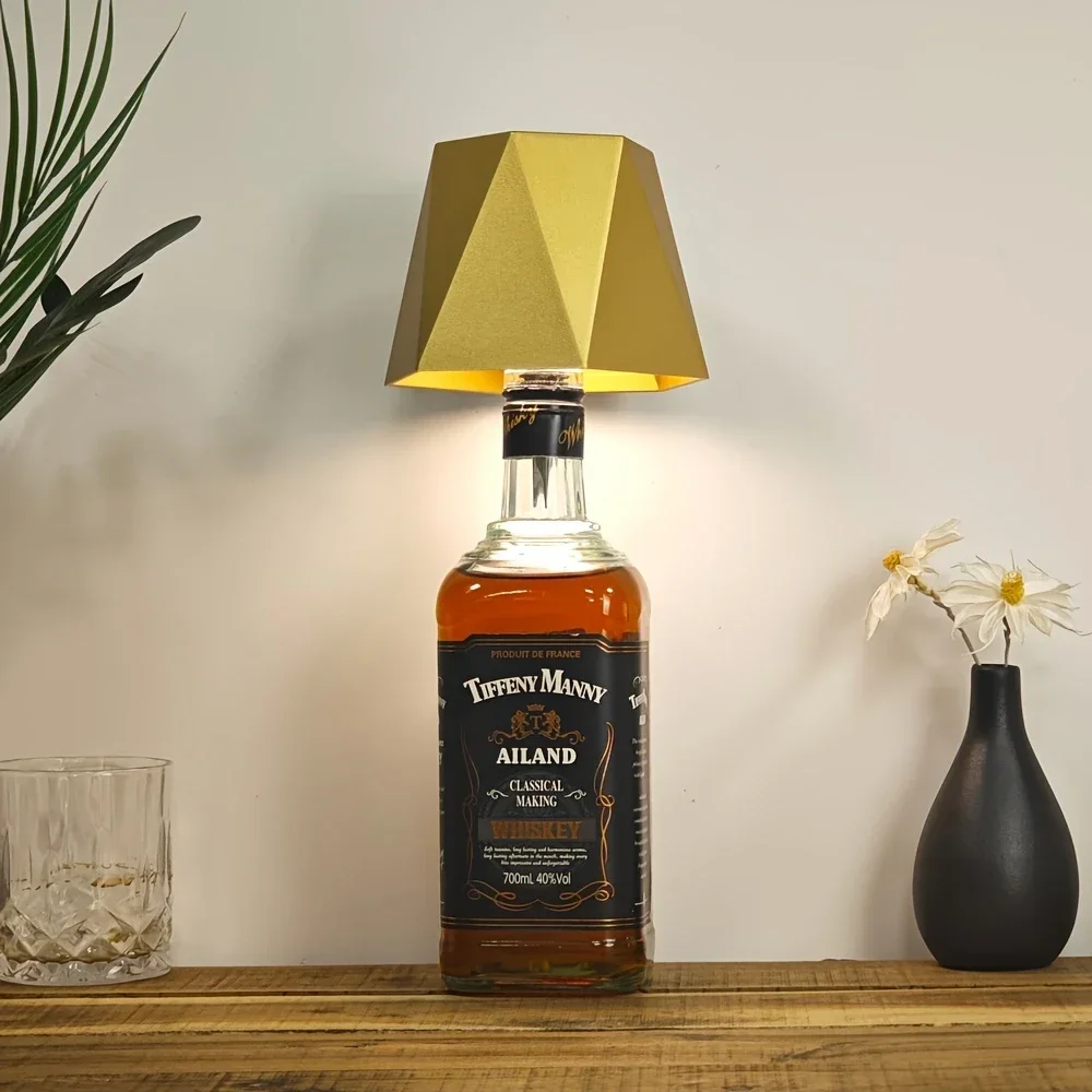 2025 LED Bottle Table Lamp Touch 3 Colors Rechargeable Portable Desktop Decoration Lamp For Bar Restaurant Camping Atmosphere De