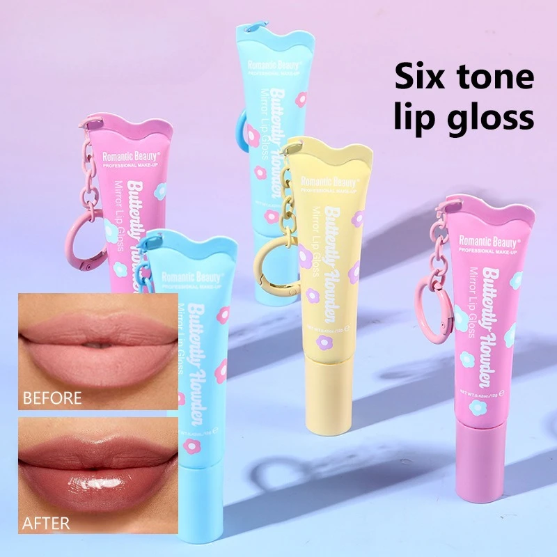 Getönter Lipgloss mit Haken, Lippenöl, feuchtigkeitsspendender Spiegelluster, langanhaltend, feuchtigkeitsspendend, nicht klebend, wasserfestes, leichtes Finish für die Lippenpflege