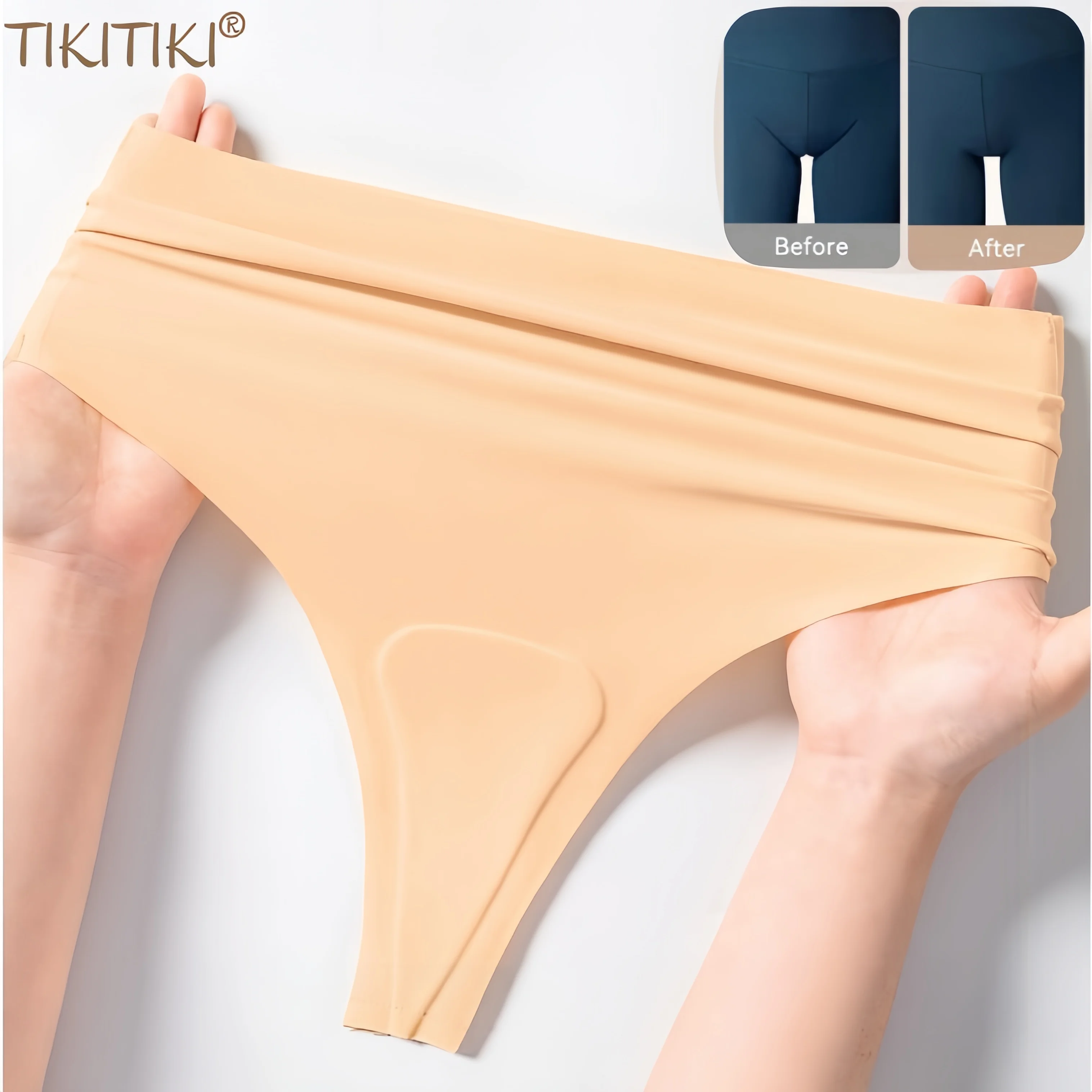 Комплект из 2 бесшовных трусиков-стрингов для женщин, предотвращающих видимость линии паха, для йоги и леггинсов