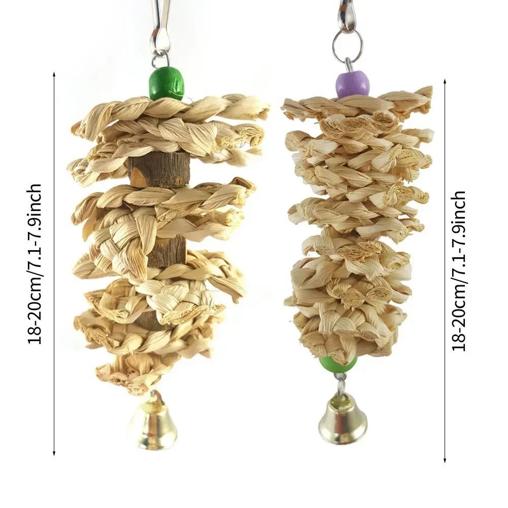 Handmade Natural palha mastigando mordida pendurado gaiola, brinquedos do pássaro de estimação, pássaro Swing, subir jogando pingente, 1 pc estilo
