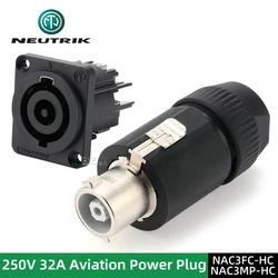 Original Neutrik powerCON 32 A 250V 3 Pole Cable Connector Plug / Socket single-phase wires 2.5 to 6.0 mm² (AWG14-10) O.D 8-20mm