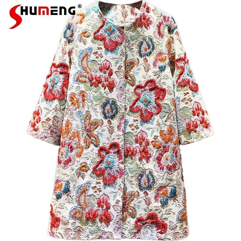 

Popular Rhinestone Trench Coat Outwear Women's Slimming And Fashionable Mid-Length Luxury 2023 Autumn New Coats Chaquetas Mujer