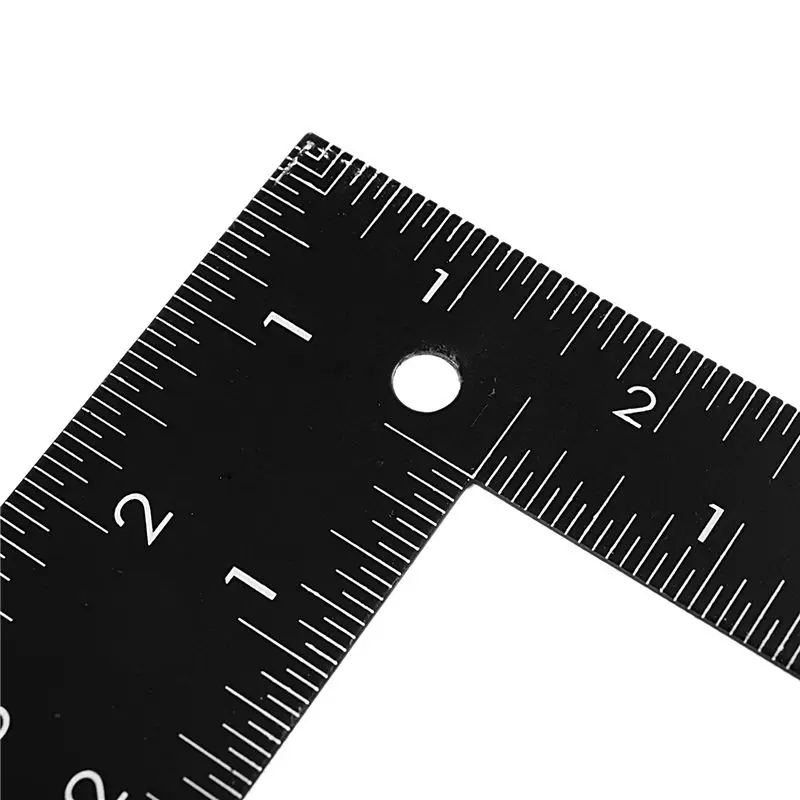 A04G-3X Teacher 0-30Cm 0-20Cm Measuring Range L Shaped Design Square Ruler Black