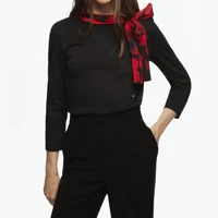 CHCH-Camiseta de manga larga para mujer, jersey ajustado de Color sólido a la moda, ropa básica para mujer, Tops informales para oficina para primavera y otoño