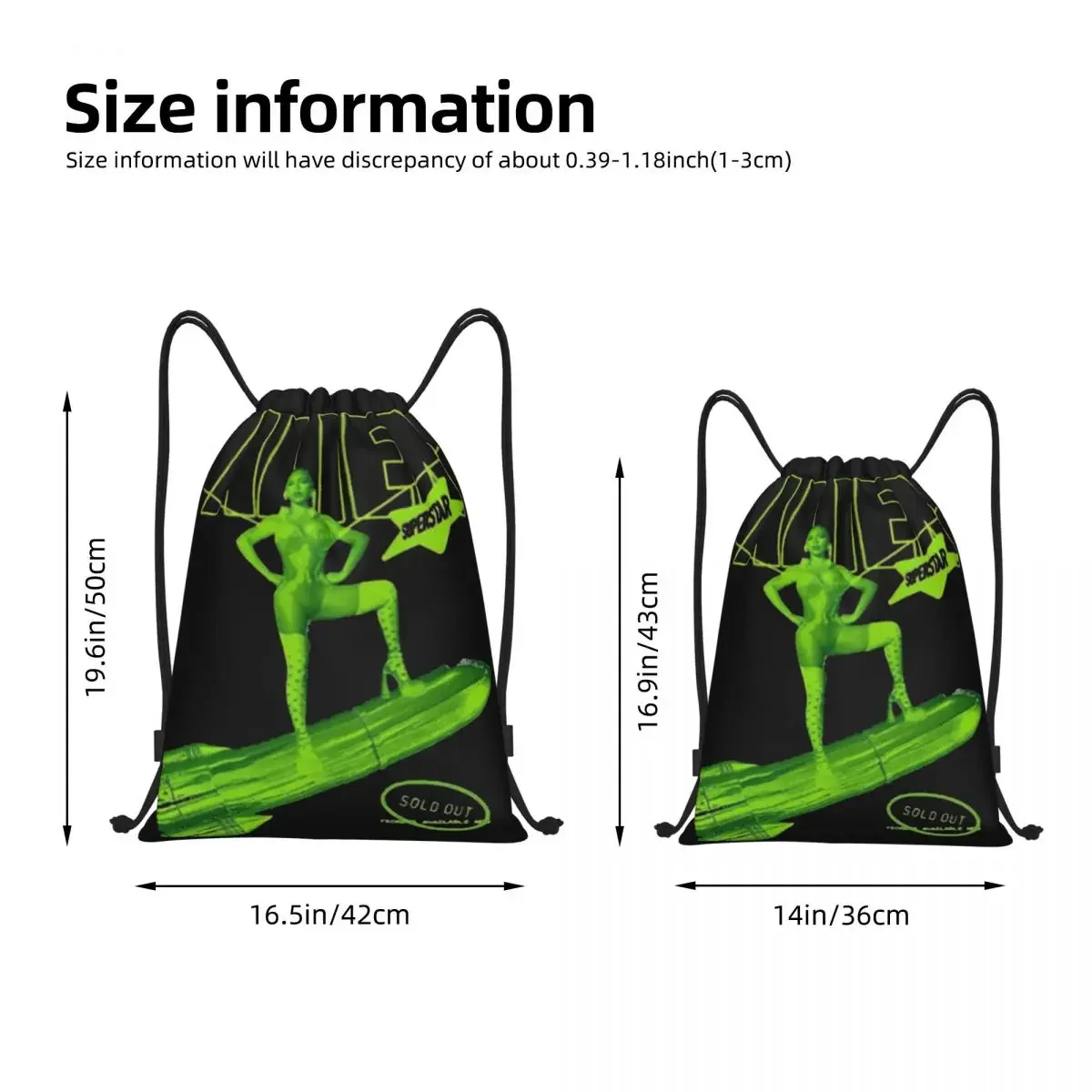 Renaissance Tour Beyonce Drawstring Backpack Gym Sports Sackpack Alien Superstar String Bag for Working Out