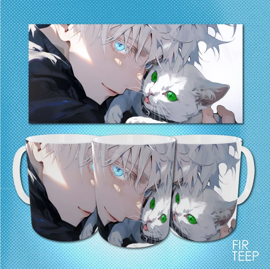 Ceramic Mug for Jjk Satoru Gojo Anime Pattern 330Ml Bedroom Office Tea Water Cup Ceramic Breakfast Coffee Cup Birthday Gift