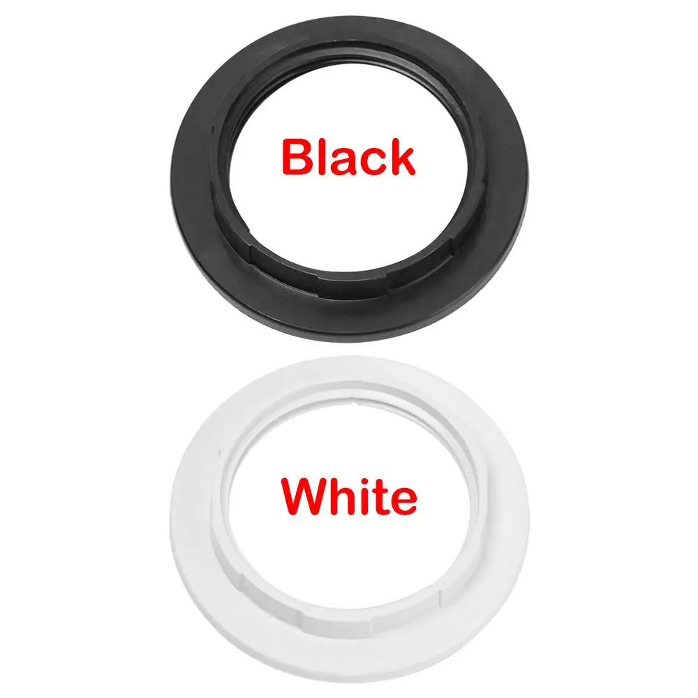 Durable Convert Black / White Practical Plastic Buckle Tighten The Collar Ring Adapter Bulb Holder E27 Plastic Outer Ring