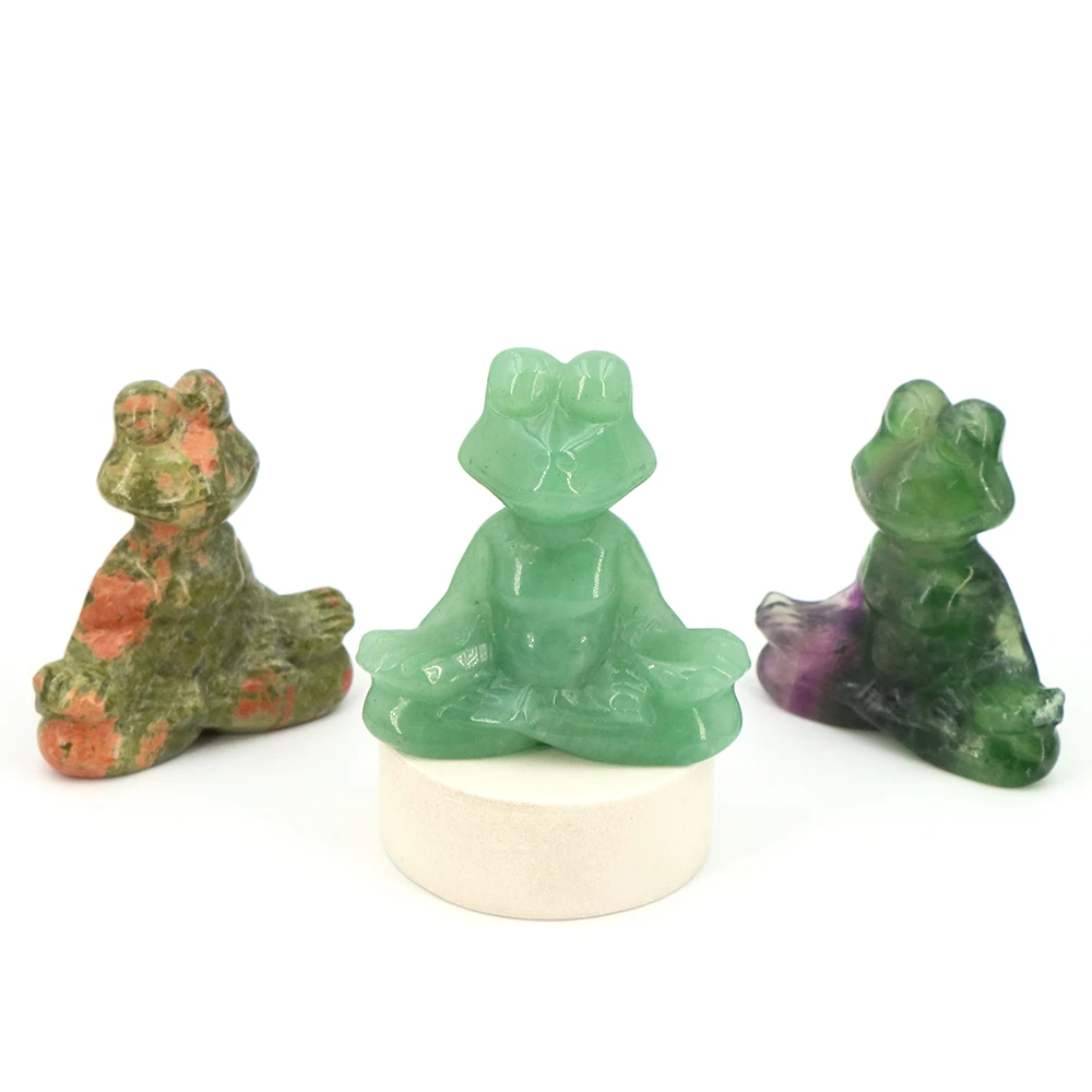 

Natural Crystal Energy Stones Meditation Frog Statue Carved Animal Figurine Reiki Healing Gems Crafts Home Decor Christmas Gift