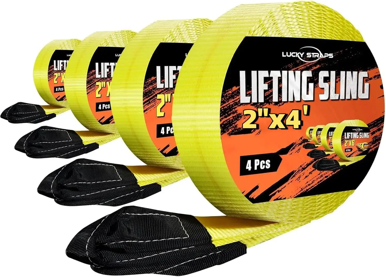 

4 Pcs Heavy Duty Twisted Eye Lifting Straps, 15000 Lbs Capacity for Furniture & Machinery