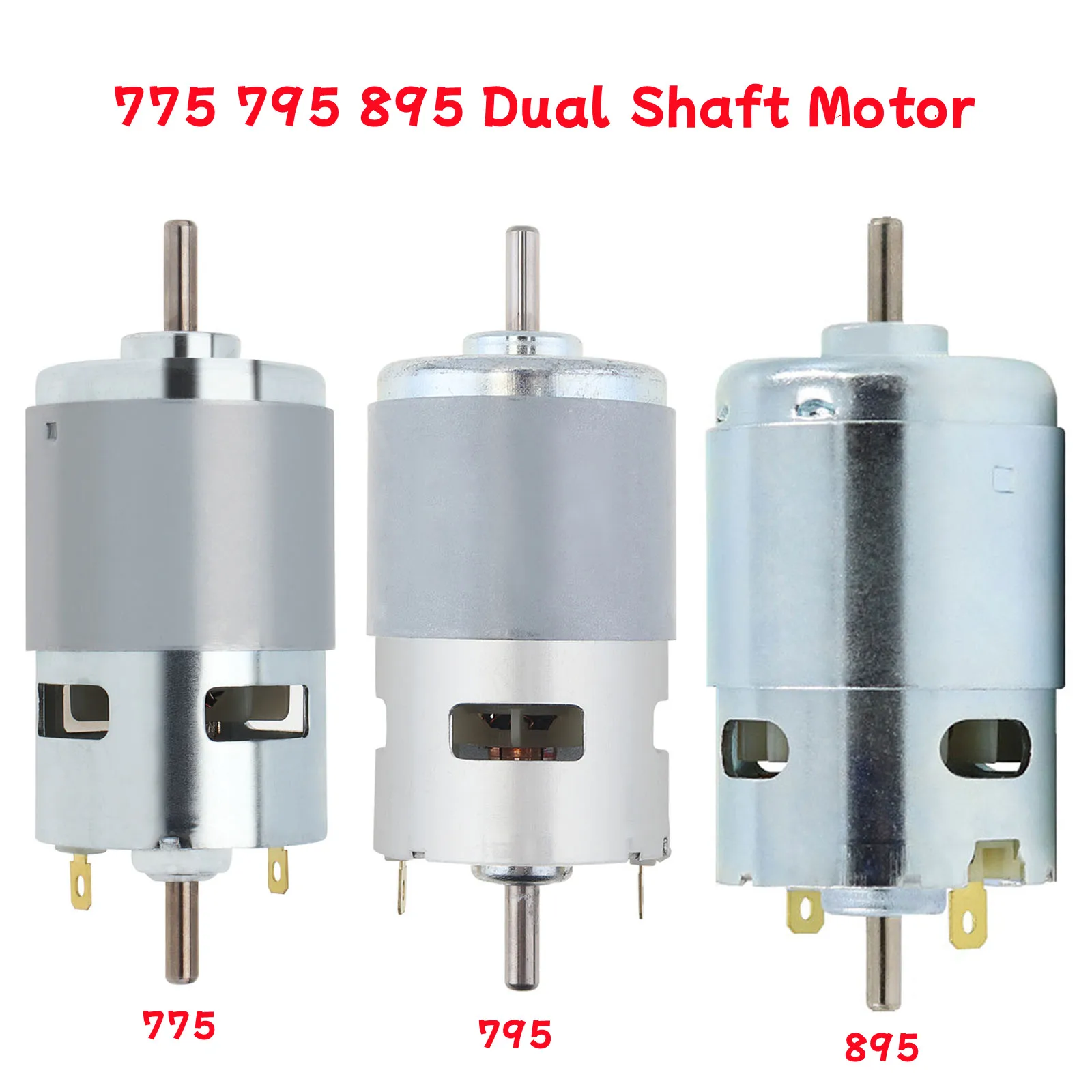 775/795/895 Electric Screwdriver Motor 12/24V Dual Shaft Dc Motors with Double Ball Bearing for Power Tooll/Vacuum Cleaners Fans