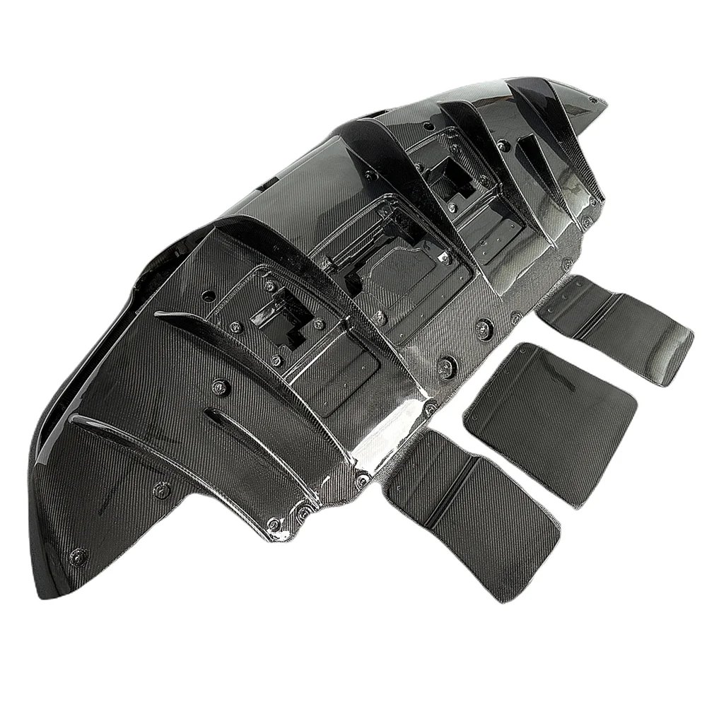 

3K Plain Weave Carbon Fiber Novi Style Auto Rear Lip Diffuser Chin For Ferarri F8