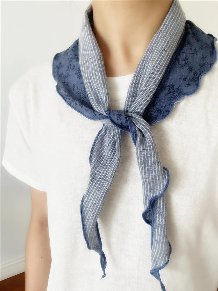 

Новый осенне-зимний треугольный шарф с цветочным принтом, хлопок, женский дорожный защитный шарф для шеи, декоративная шаль, хиджаб, женские аксессуары