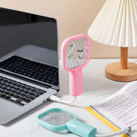 Mini Electric Mosquito Swatter UV Light USB Rechargeable Fly Killer Insect Racket Portable Outdoor Pest Control for Camping