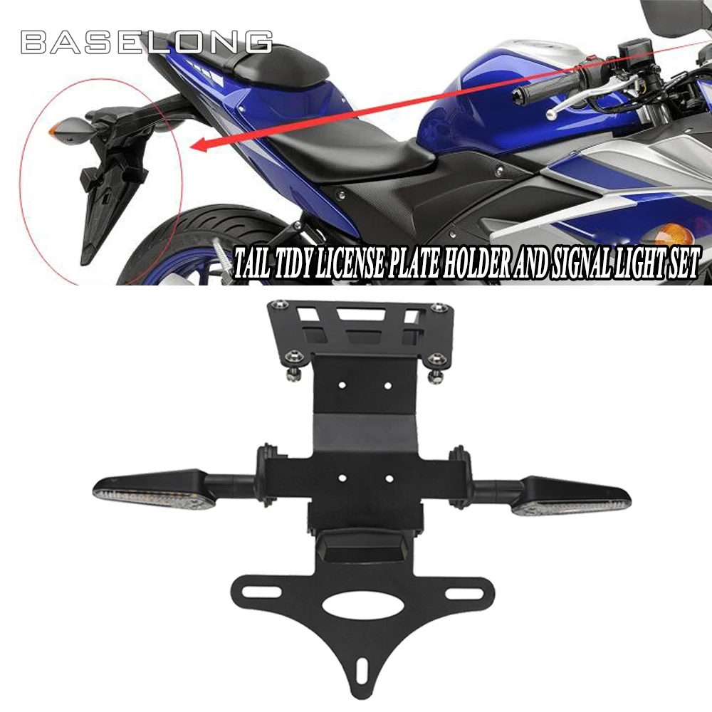 

Motorcycle License Plate Bracket Holder And Signal Light Set For Yamaha MT-03 / MT03 MT25 YZFR3 YZFR25 2015-2024 2023 2022 2021