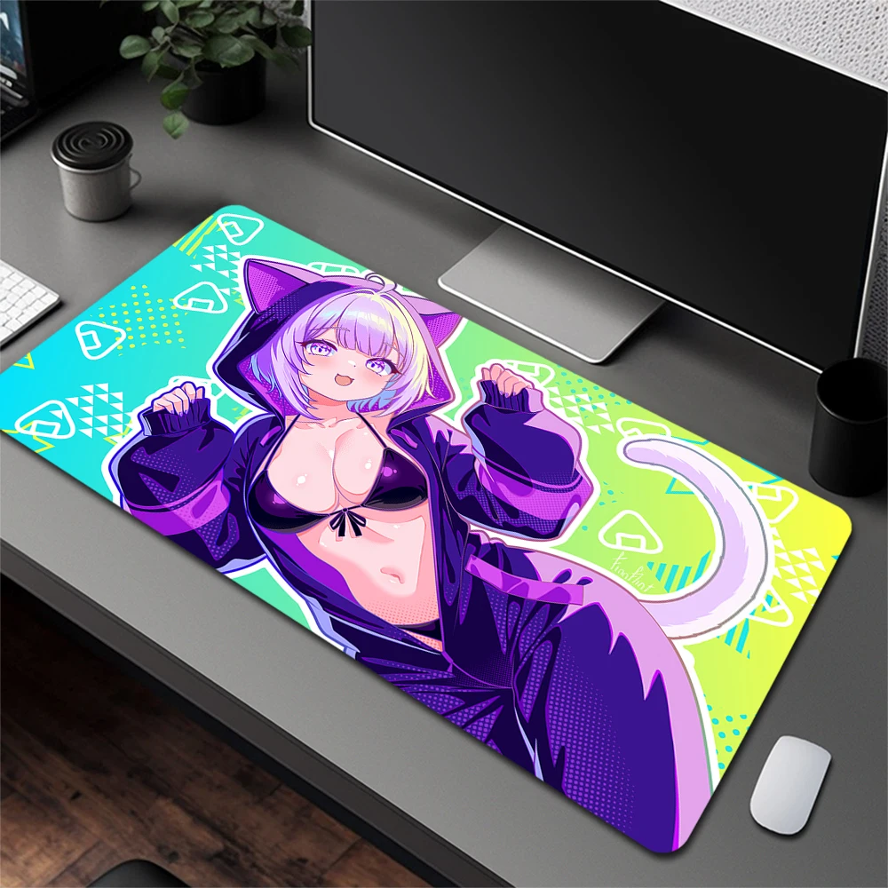 لطيف مثير Kawaii أنيمي الفتيات سيليكون الألعاب ماوس الوسادة حافة كبيرة قفل لوحة المفاتيح لوحة الماوس لوحة المفاتيح المضادة للانزلاق الجدول حصيرة