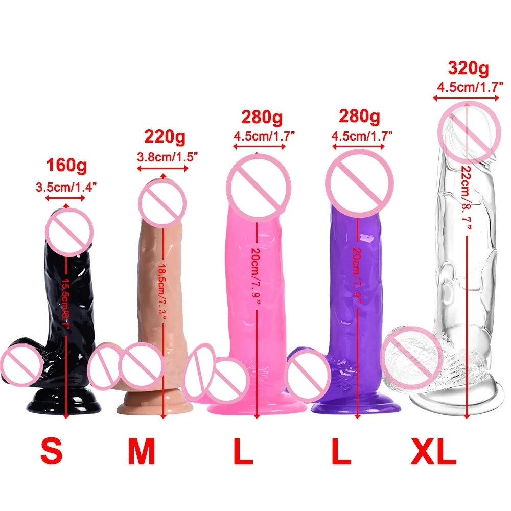 Transparent suction cup female imitation penis crystal transparent Dildo adult female masturbator stick