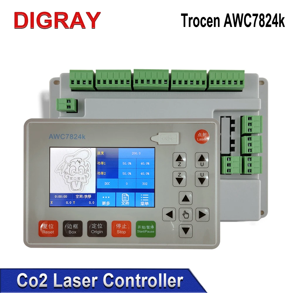 DIGRAY-Contrôleur laser Co2, Trocen AWC7824k, Système de contrôle DSP, Contrôle laser bricolage, Remplacement AWC608, AWC708, AWC7813, RDC6442G, RDC6445G