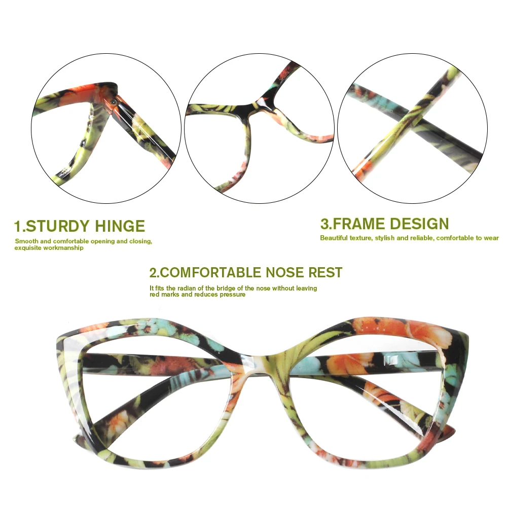 نظارات القراءة Turezing تصميم عالي الجودة نظارات طبية لقارئ المفصلي الربيعي مع طباعة نمط
