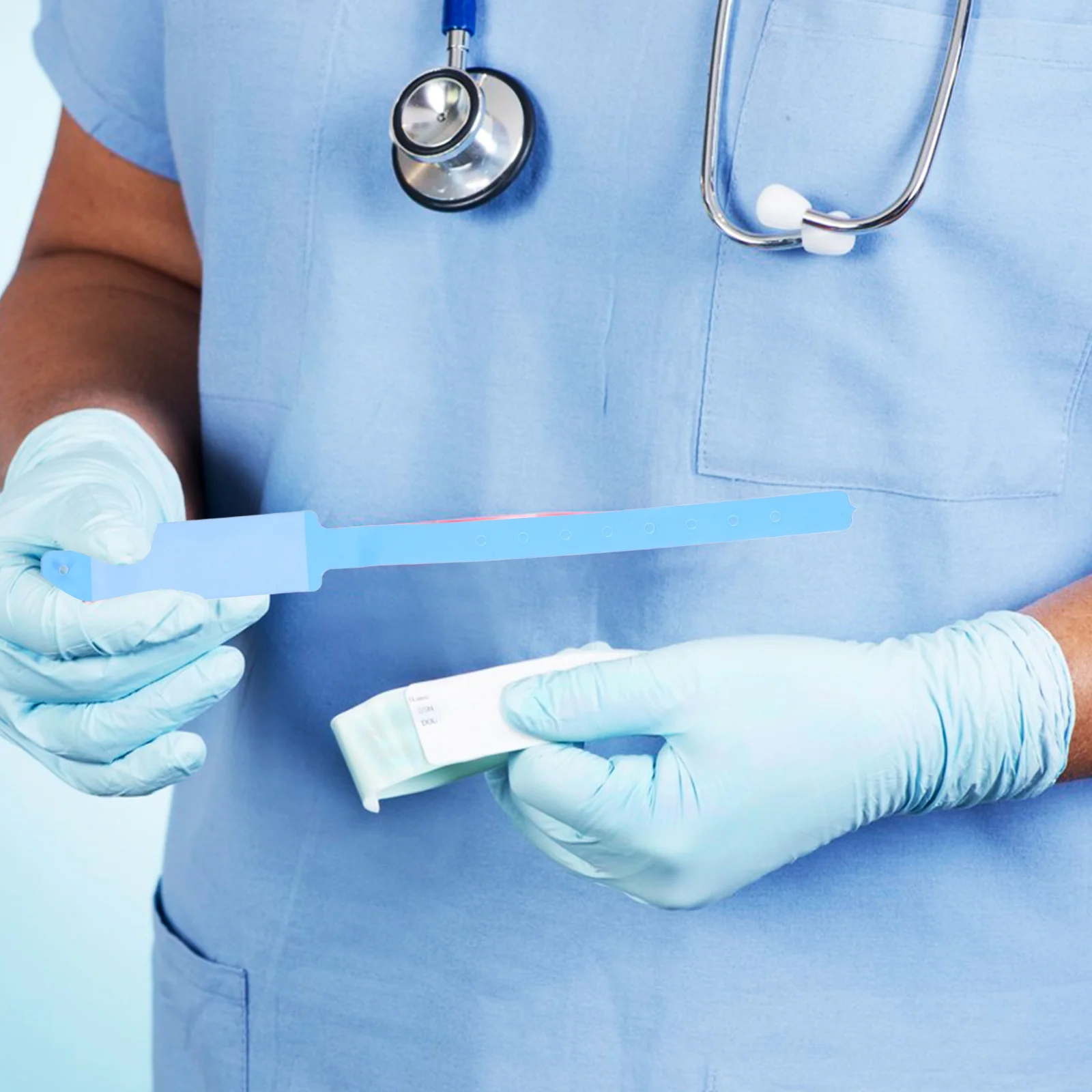 100 個防水ブランクリストバンド PVC 医療リストバンド患者識別用病院バンド追跡