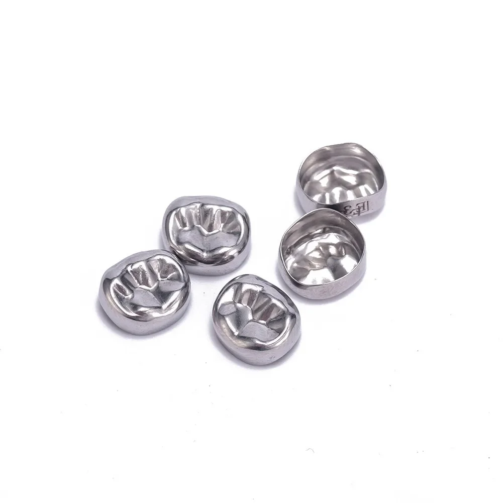 48Size EASYINMSILE Dental Stainless Steel Crowns Pediatric Preformed Temporary Kids Crown Orthodontic Primary Molar Crown