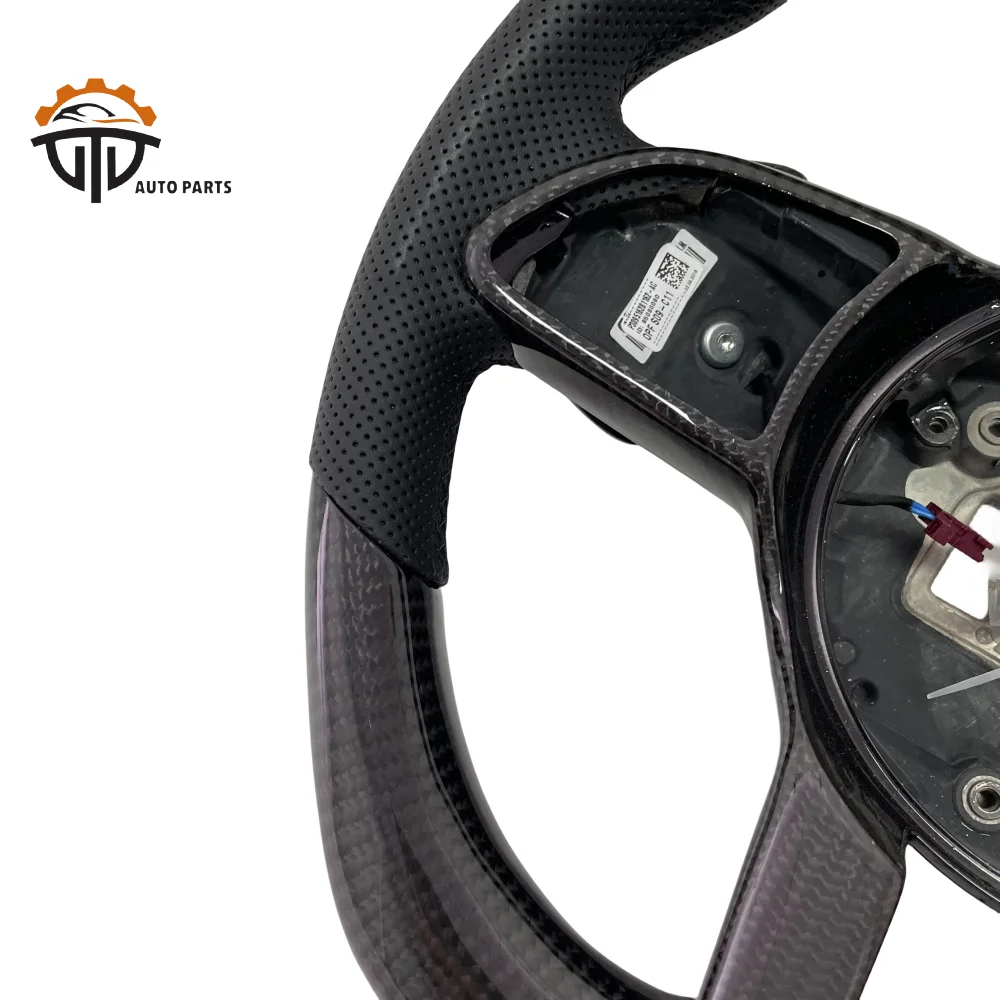 Accessories Vehicles Glossy Carbon Fiber Steering Wheel With Perforated Leather For Benz C200 W205 C260L