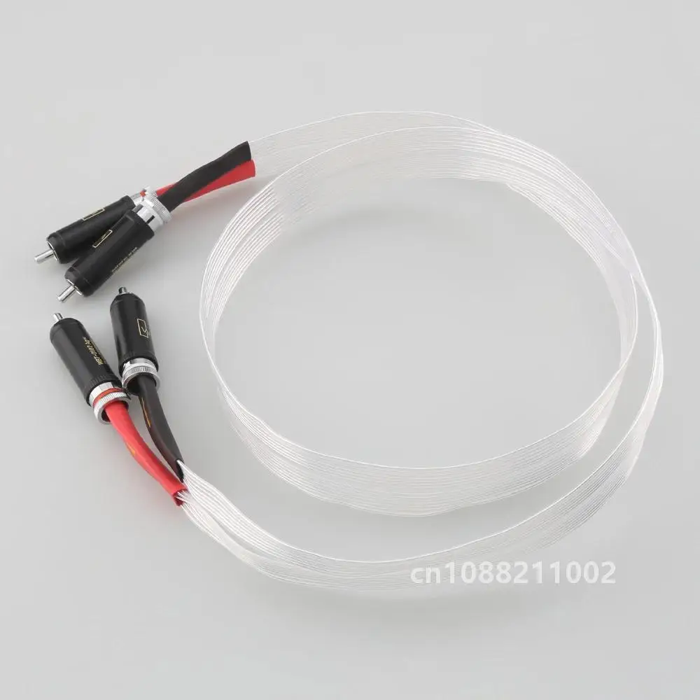 High Quality Nordost audiophile hifi 7N OCC silver-plated audio cable signal cable 2rca-2rca RCA cable 2 plug versions