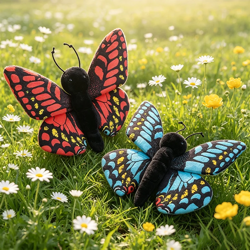 21CM Simulation Butterfly Plush Toy Lifelike Cute Stuffed Nature World Animals Insects Colorful Butterfly Plushies Doll Kid Gift