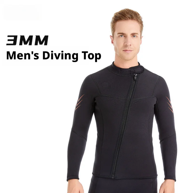 3mm Wetsuit Men Women Long Sleeve Two-Piece Diving Suit Snorkeling Surfing Anti-UV Thermal Swimwear