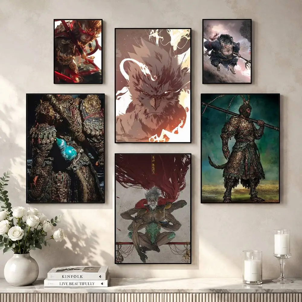 B-Black Myth Wu K-Kong Poster Versatile HD Waterproof Wall Art Self-Adhesive Decor for Any Space Ideal Gift