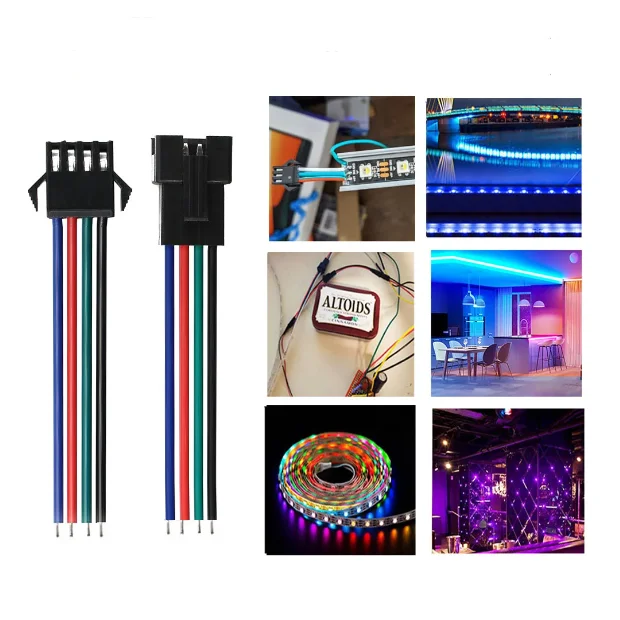 2.54MM SM JST Plug Male Female Docking Wire Connector 2P 3P 4P 5P 6P LED Connection Terminal Wire 20Cm