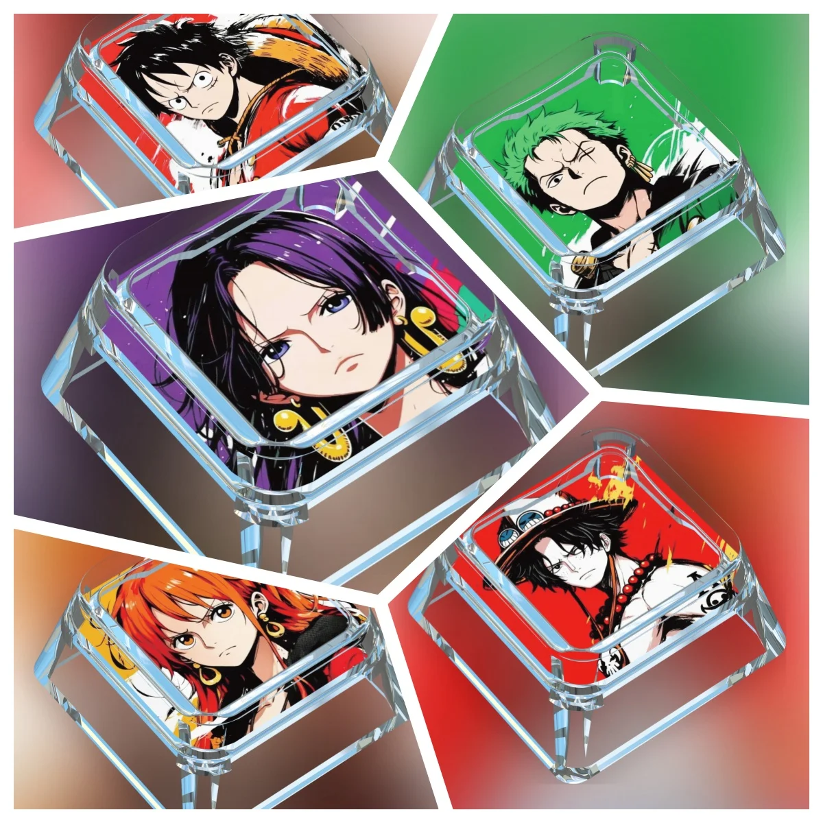 

Прозрачный кейкап One Piece Vinsmoke Sanji Shanks, милый мультяшный персонаж, для механической клавиатуры с крестообразным креплением, Roronoa Zoro, Luffy