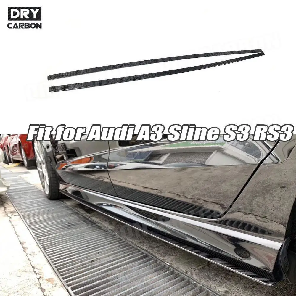 

Carbon Fiber Side Skirts Flaps Blade for Audi A3 Sline S3 RS3 Sedan 2017 2018 2019 Side Skirt Extensions Spoiler Fender Aprons