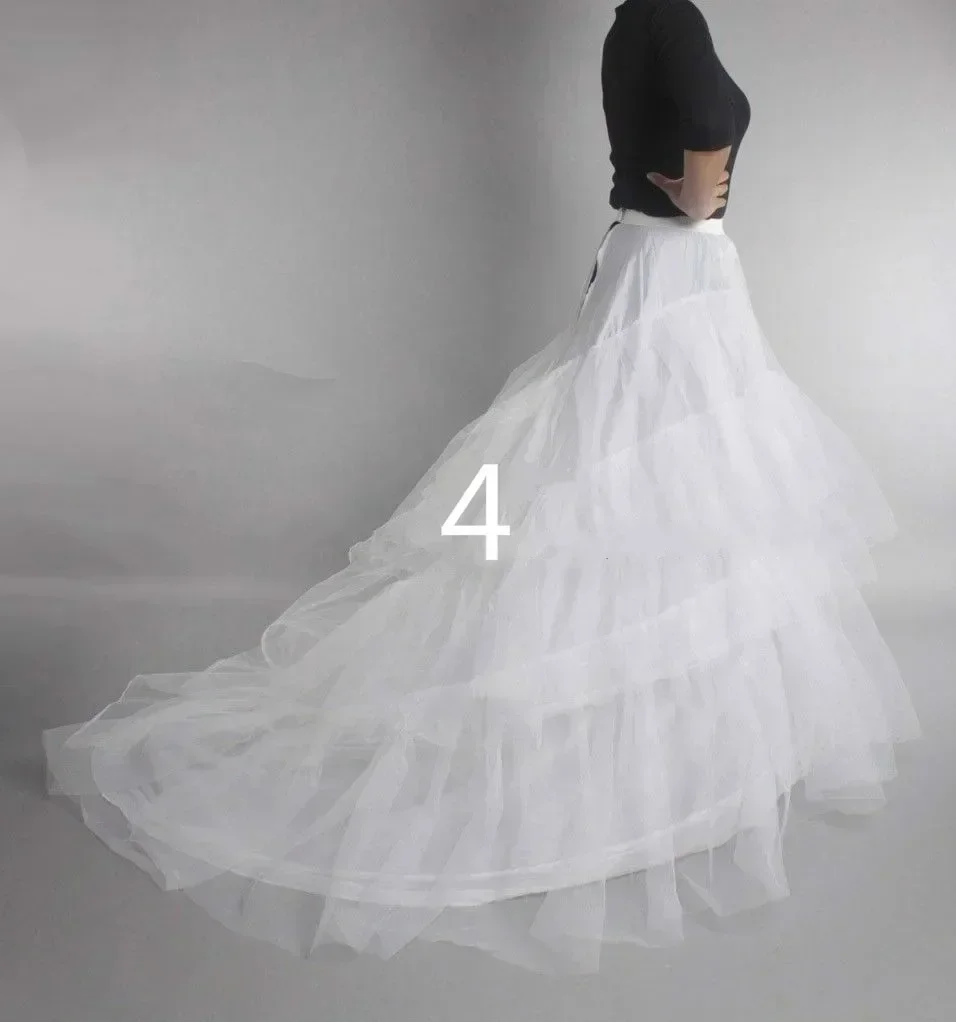 Wedding Petticoat Jupon Court Train Crinoline Slip Underskirt for A-line Dress 3 Layers Accessoires