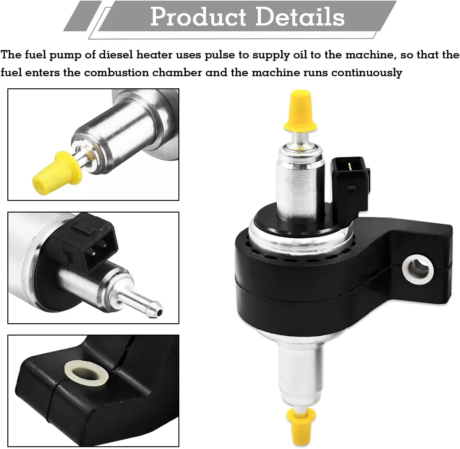 Pompa carburante riscaldatore adatta per Webasto Eberspacher 2KW 5KW 8KW Pompa riscaldatore parcheggio aria con supporto pompa olio (design silenzioso)